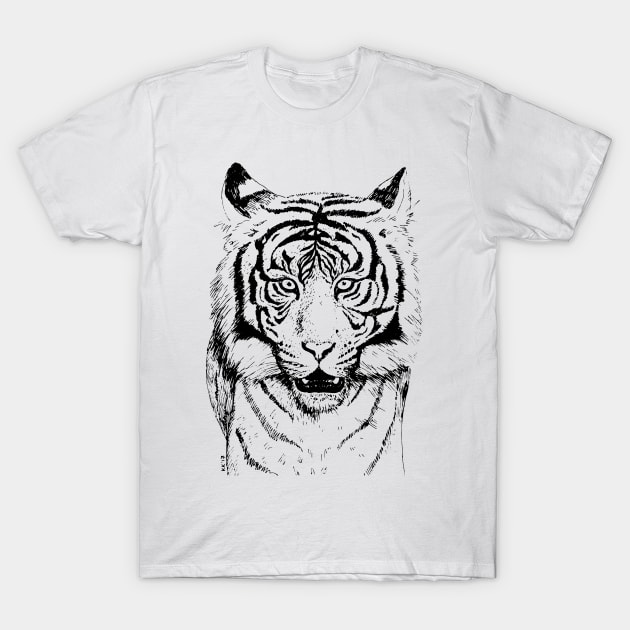 Tiger ink drawing T-Shirt by katerinamk